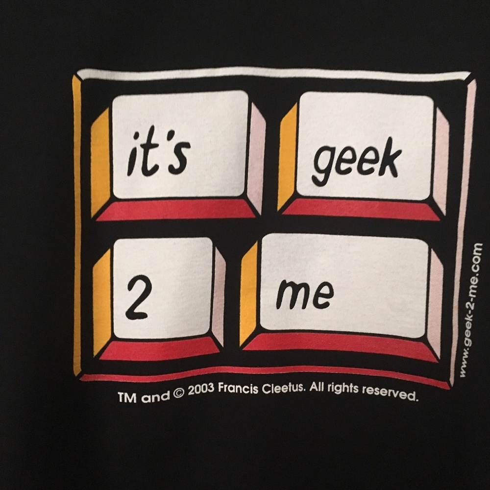 IT'S GEEK-2-ME cotton black t-shirt. Size XL New! - Picture 7 of 8